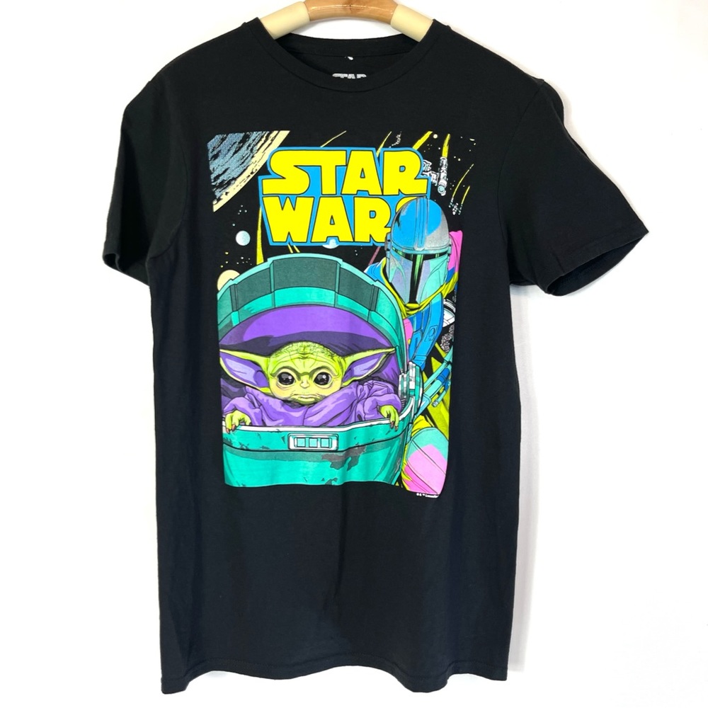 STAR WARS Mad Engine T-Shirt Psychedelic Unisex Tee Mandalorian Baby Yoda Small